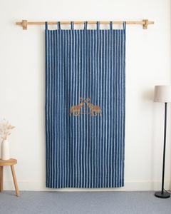 High Quality Hand Block Striped Printed Cotton Window and <b>Door</b> Curtain Set for Living Room Luxury Curtains - Product Image 4