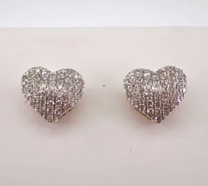 2.00Ct Round Cut Moissanite Halo Studs <b>Wedding</b> <b>Earrings</b> Sterling <b>Silver</b> Gold Plated - Product Image 2