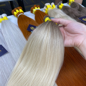 Extensions de cheveux humains bruts lisses en vrac, blonds naturels, argentés, bruns pour l'allongement en salon - Product Image 5