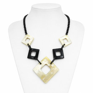 Premium Conifer Handmade Natural Horn Modern <b>Statement</b> <b>Necklace</b> Geometric Fashion Jewelry for Women Adjustable Gift - Product Image 2