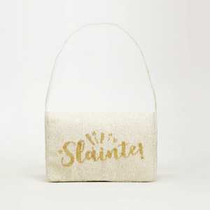 Sac à main rectangulaire en coton brodé à la main avec motif de chopes de bière - Product Image 2