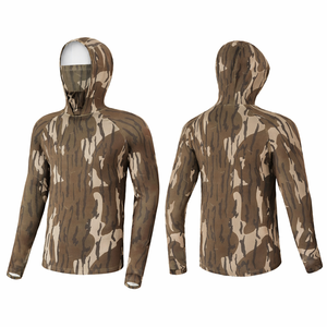 Sudadera de Camuflaje para Caza con Máscara Facial, Impermeable, Cortavientos, Transpirable, Ligera, de Manga Larga, con Diseño Táctico Estampado - Product Image 1