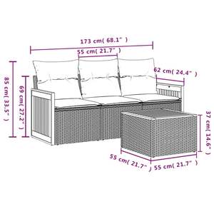 Ensemble de canapés de jardin blanc crème et noir - Product Image 3