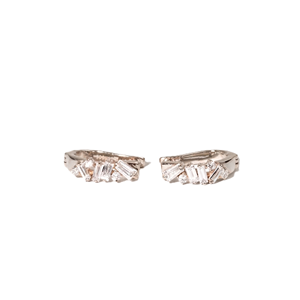 Pendientes de Aro con Diamantes Redondos y Corte Baguette, Color DEF, Claridad VS VVS, Certificado IGI, Oro Amarillo Sólido de 10K, 18K, 14K, Venta al por Mayor - Product Image 5