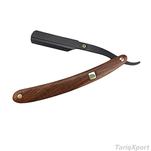 Wood Handle Stainless Steel <b>Single</b> <b>Blade</b> Manual Folding Shaving <b>Razor</b> Face Body Custom Logo Private Label OEM Men's Barber Tools - Product Image 2