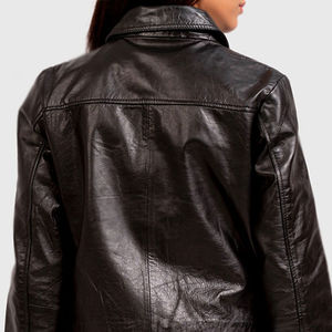 Custom Size <b>Women</b> Fashion <b>Jacket</b> Genuine Leather Sheepskin Windproof Winter Warm Cowhide Leather <b>Jacket</b> High Quality OEM - Product Image 3