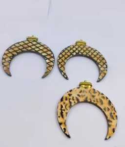 Pendentif en forme de lune, collier en corne, bijoux plaqués or, style bohème, ensemble de bijoux de mode pour femmes, artisanat en corne - Product Image 3