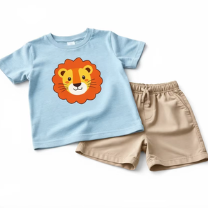 Vêtements d'été pour enfants, ensemble t-shirt et short en coton, respirant, léger, vêtements décontractés, taille personnalisée - Product Image 1