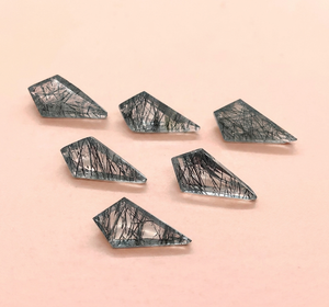 Top Quality AAA Natural Black Rutile Quartz Kite Faceted Gemstone Diamond Cut <b>Needle</b> Rutile Inclusion Loose Stone Supplier - Product Image 1