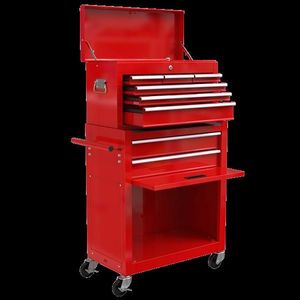 High Capacity 8-Drawer Rolling Tool Chest with Wheels RED-Convenient Tool Storage Cabinet - Product Image 6