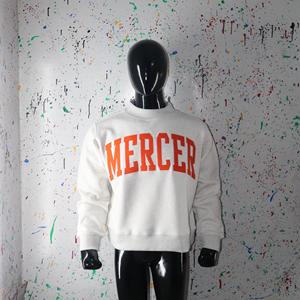 Sudadera MERCER WHITE con Cuello Alto, 100% Algodón, Apliques Bordados en Naranja, Cuello Ancho, URBAN PRODUCTIONS - Product Image 5
