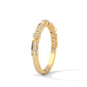 18K Gold Diamond Eternity <b>Ring</b> Round Brilliant Cut White Gemstone Band Wedding Anniversary Jewelry - Product Image 2