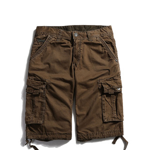 Pantalones Cortos Cargo Personalizados para Hombre, 100% Algodón, Estilo Bermuda, Cintura Media, Cierre de Botones, Estilo Casual, Color Sólido, Bolsillos, Transpirables - Product Image 1