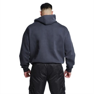Sweat à capuche unisexe personnalisé en molleton 100% coton avec strass, coupe ample, poches surdimensionnées, respirant, anti-rétrécissement, fermeture éclair, 550 grammes - Product Image 3