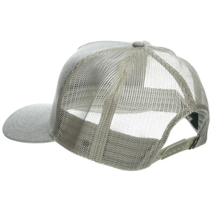 Casquette trucker grise à 6 panneaux avec dos en maille et patch en cuir sur le panneau avant, ajustable pour adultes, unisexe, décontractée, pour le printemps et l'été - Product Image 4