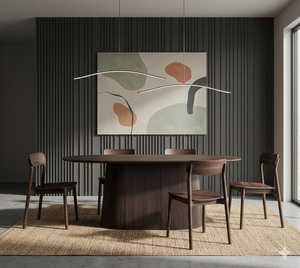 Modern <b>Dining</b> <b>Table</b> Set Minimalist Oval Solid Wood <b>Table</b> Living <b>Room</b> Furniture Sustainable Mango Wood 6 Seater <b>Dining</b> <b>Room</b> Set - Product Image 1