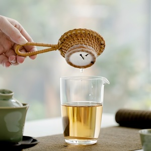 Traditional Fine Mesh Strainer <b>Tea</b> <b>Infuser</b> Filter <b>Tea</b> Making Leak Rattan Colander With Long Handle - Product Image 2
