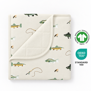 Edredón de Bebé de Algodón Orgánico con Patrón Marino, Acolchado, para Todas las Estaciones, Manta Ecológica - Product Image 1