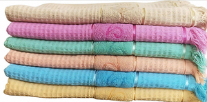 Embroidered Honeycomb Towel Set Waffle Weave Quick Dry Sports Towel Floral Embroidery Home Use - Product Image 4
