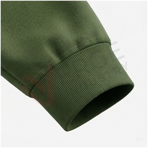 Ensemble de survêtement vert olive pour homme, manches longues, col montant, fermeture éclair sur le devant, couleur unie, respirant, coupe décontractée, vêtements d'automne - Product Image 6