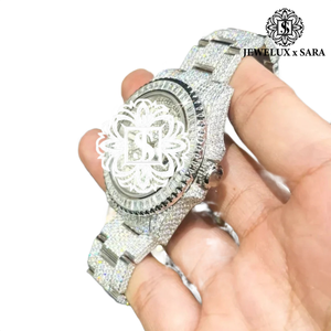 Premium Quality Full <b>Iced</b> <b>Out</b> VVS Moissanite <b>Watch</b> for Men Luxury Hip Hop Bling Diamond Wristwatch with Date Display - Product Image 4