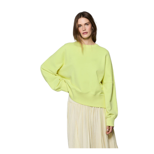 Sweat-shirt tricoté surdimensionné pour femme, couleur unie, épaules tombantes, manches longues, col rond, en coton respirant, haut d'automne - Product Image 1