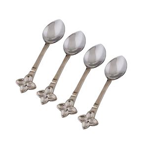 ช้อนชาทองเหลืองตกแต่งด้วยสี่ใบมีดีไซน์ดอกไม้ผู้ถือถุงชาส่วนบุคคลและส่วนที่เหลือช้อนสำหรับชาที่มีเสน่ห์ - Product Image 1