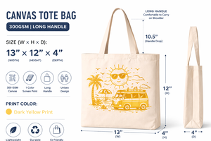 กระเป๋าผ้าแคนวาส AMANI 300gsm หูหิ้วยาว ซักได้ เป็นมิตรกับสิ่งแวดล้อม ใช้ซ้ำได้ กระเป๋าช้อปปิ้ง พิมพ์ลายชายหาดแบบกำหนดเอง ขายส่ง - Product Image 2