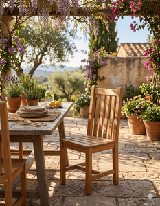 Natural Teak Wood Dining <b>Chair</b> <b>Outdoor</b> Garden Furniture Solid Wooden Armless Seat Eco Friendly Patio Kitchen Restaurant Seating - Product Image 1