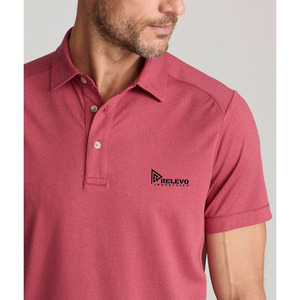 เสื้อโปโลแขนสั้นสีเทาเรียบ ยี่ห้อ Relevo Industries ผ้าโพลีเอสเตอร์ถัก ระบายอากาศได้ดี มีโลโก้ด้านหน้า สำหรับผู้ชาย - Product Image 5