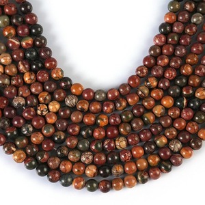 Cuentas redondas lisas de jaspe Picasso natural de 4MM, 6MM, 8MM, 10MM, cuentas de piedras preciosas sueltas para hacer joyas, collar, pulsera, manualidades - Product Image 5