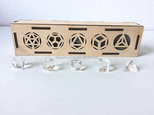 Wholesale Natural 5pc Clear Quartz Gemstone Through-Carved Sacred Geometry Set Platonic Solids Buddhist Religious Meditation - Product Image 3