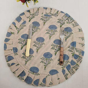 Manteles individuales reutilizables con estampado de bloque de mano Floral Reversible moderno, nuevo diseño, banquete, hogar, cocina, boda, mesa de comedor, manteles individuales - Product Image 1