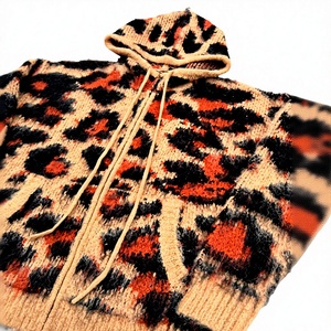 KD Knit Manufacturer Custom Logo Pattern OEM ODM Long Sleeve Knitwear <b>Set</b> Leopard Jacquard Mohair Brushed Wool Blend Men <b>Sweater</b> - Product Image 5
