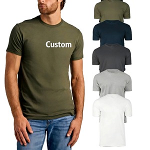 T-shirt pour homme en polyester/coton de qualité supérieure avec logo personnalisé, respirant et écologique, décontracté pour l'été - Product Image 1