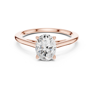 Anillo de compromiso ovalado chapado en oro rosa de lujo para mujer, elegante y minimalista, regalo de joyería para aniversario o promesa de boda - Product Image 1