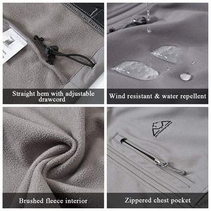 Men’s Softshell <b>Jacket</b> <b>with</b> <b>Fleece</b> <b>Lining</b> Waterproof Windproof Outdoor Winter Workwear - Product Image 6