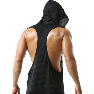 Débardeur à capuche sans manches confortable pour hommes, idéal pour la gym et l'entraînement, vêtements de sport haut de gamme, fournisseur en gros OEM ODM pour hommes - Product Image 6