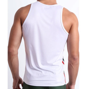 Cut Out Tank Top <b>Men</b> Sleeveless Summer Wear Fashion Plain Custom Logo Vintage Round Neck Curved Hem Cotton Jersey <b>Singlet</b> - Product Image 2