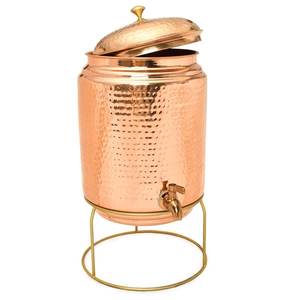 Traditional Handmade Copper Water Storage <b>Dispenser</b> Hammered Design Ayurvedic Pot with Faucet for Healthy <b>Drinking</b> Water Use - Product Image 4