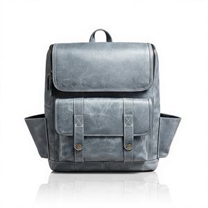 Sac à dos pour ordinateur portable en cuir véritable, design personnalisé, imperméable, portable, multifonctionnel, pour l'école, les affaires, les loisirs, les voyages, les étudiants - Product Image 1