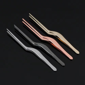 ที่คีบอาหารสแตนเลสขนาดเล็ก 1 ชิ้น สีโรสโกลด์แชมเปญ สำหรับเชฟ ปิ้งย่าง อาหารทะเล บาร์บีคิว - Product Image 1