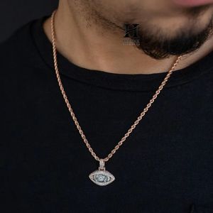 Colgante de Ojo Turco en Oro Rosa Hecho a Mano con Diamantes Cultivados en Laboratorio, Joyería Fina Personalizada para Venta al Por Mayor - Product Image 6