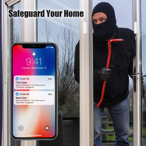 El Sensor de puerta delantera detecta Puertas Abiertas/cerradas Windows Sistema de alarma inalámbrico Alarma de sonido de ladridos Tuya App Compatible con robo - Product Image 5