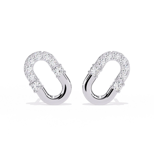 Boucles d'oreilles clous Ajretail en or 14 carats avec diamant naturel 0,21 ct, motif floral, style ethnique, couleur HI, clarté VS-SI, maillons éternels, boucles d'oreilles fines - Product Image 3