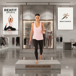 REXFITSPORTS 2026 Ensemble de vêtements de sport respirant et très extensible pour femmes avec débardeur ample et imprimé, marque privée OEM pour la gym - Product Image 5