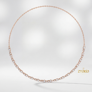 Collar de cadena de tenis con moissanita de corte redondo, plata de ley 925 chapada en oro, collar de tenis con diamantes para mujer y hombre, joyería de lujo - Product Image 5