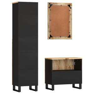 Ensemble de meubles de salle de bain en bois de manguier naturel massif, taille moyenne - Product Image 4