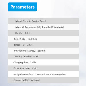 Robot d'accueil IA <span class=keywords><strong>Timo</strong></span>, robot d'accueil interactif IA commercial avec écran tactile et navigation pour les bureaux, les halls d'accueil et les banques - Product Image 3