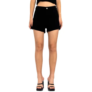 Women's Simple Summer Denim Shorts High <b>Waist</b> Stretch Hem Folding Denim <b>Jean</b> Shorts Top Selling Women Shorts 100% Cotton High - Product Image 2